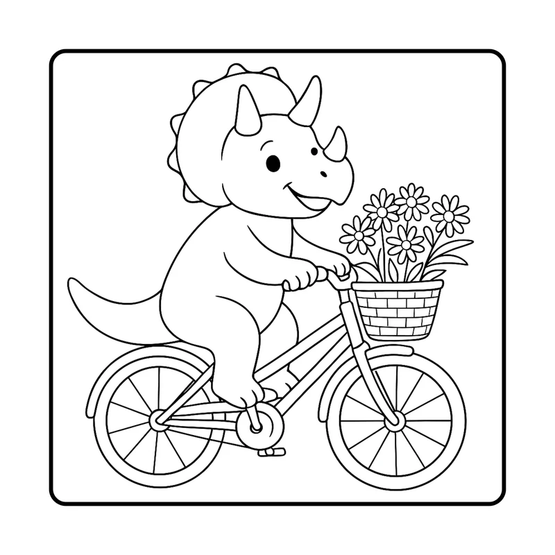 Line art page from Dino Valley waiting to be colored